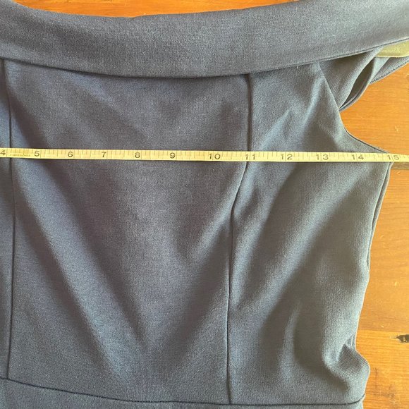 Lulus Fit And Flare Dress Off Shoulder Blue Sz S NWOT - Picture 6 of 6